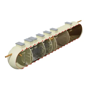 BioFicient kereskedelmi szennyvíztisztító berendezések MBBR technológiával, 40 - 300 LE (lakosegyenérték) közötti méretben, 8 - 60 m3/nap kapacitásokkal, egytartályos kivitelben